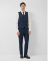 Navy blue wool faux plain dress waistcoat - Man | Roberto Verino