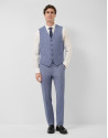 Blue-grey bird's eye waistcoat - Man - SS2026 | Roberto Verino
