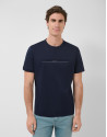 Camiseta manga corta marino con logo pecho | Roberto Verino