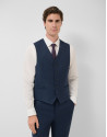 Navy blue wool faux plain dress waistcoat - Man | Roberto Verino