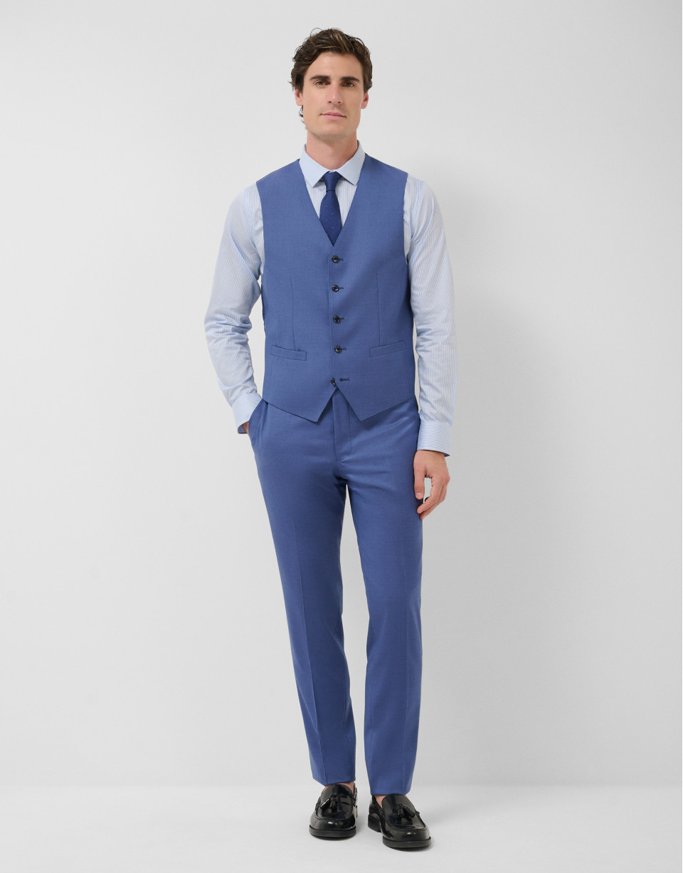 Chaleco de traje lana azul grisáceo - Hombre | Roberto Verino