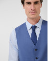 Plain greyish blue wool waistcoat - Man | Roberto Verino