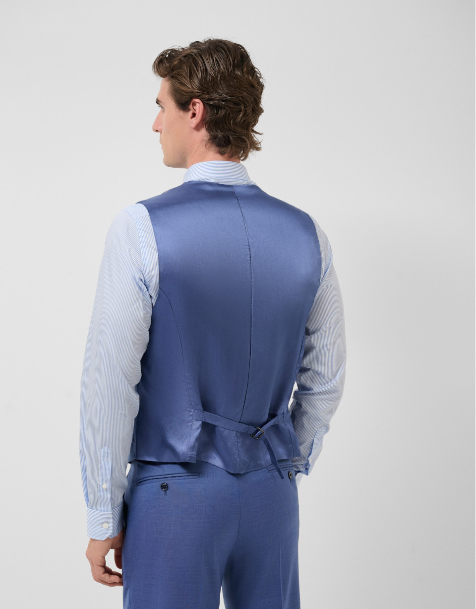 Chaleco de traje lana azul grisáceo - Hombre | Roberto Verino