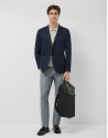 Navy blue faux piqué comfort jacket - Man | Roberto Verino