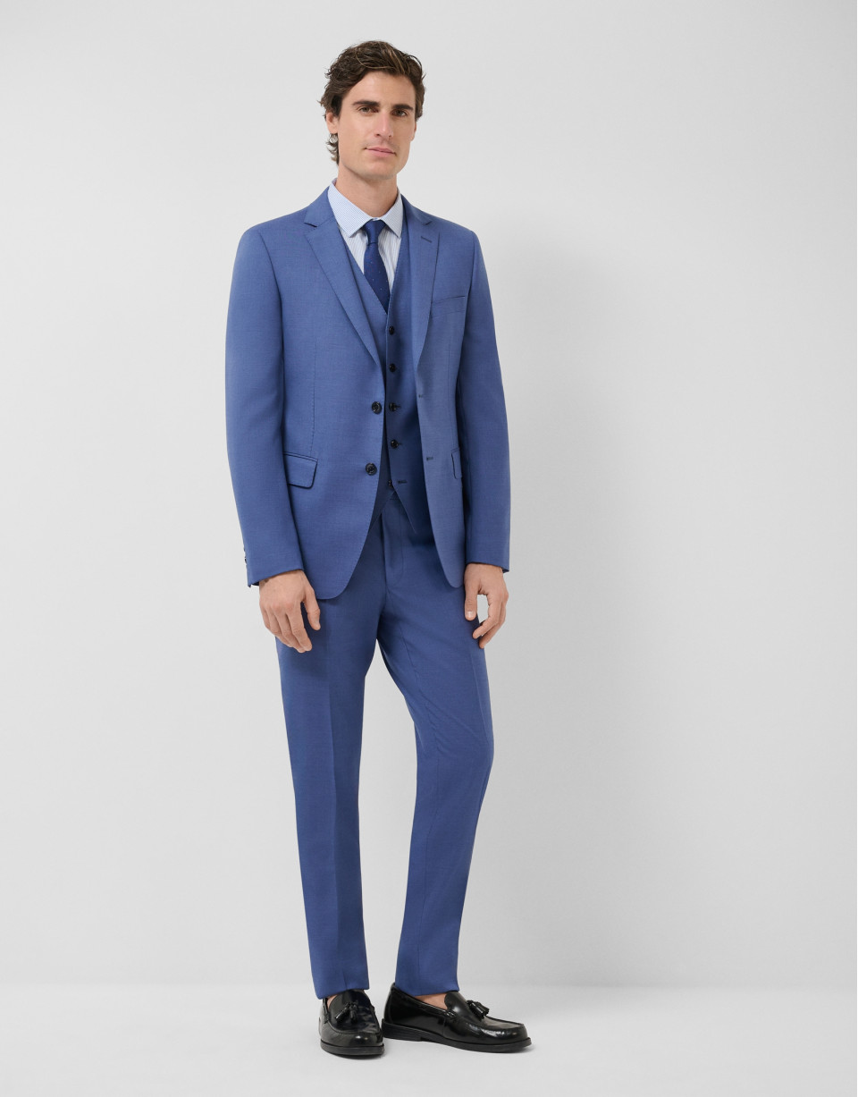 Plain greyish blue wool waistcoat - Man | Roberto Verino