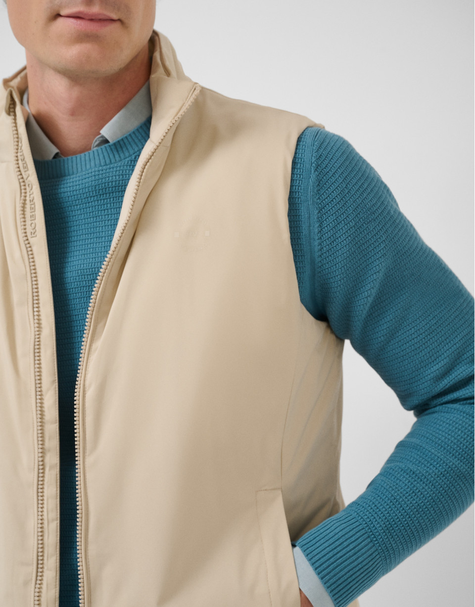 Ecru padded gilet - Man - SS2026 | Roberto Verino