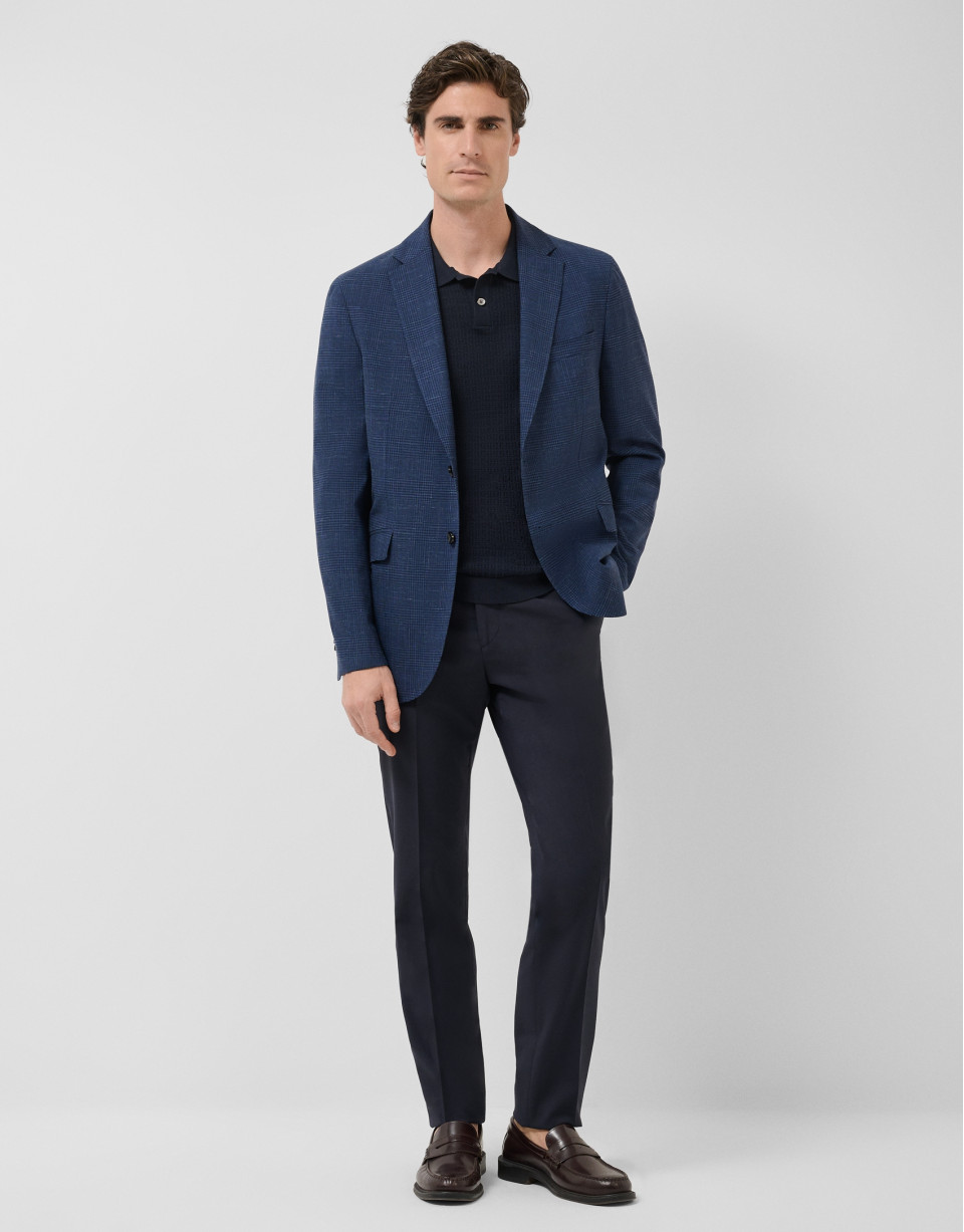 Blue checked blazer - Man - SS2026 | Roberto Verino
