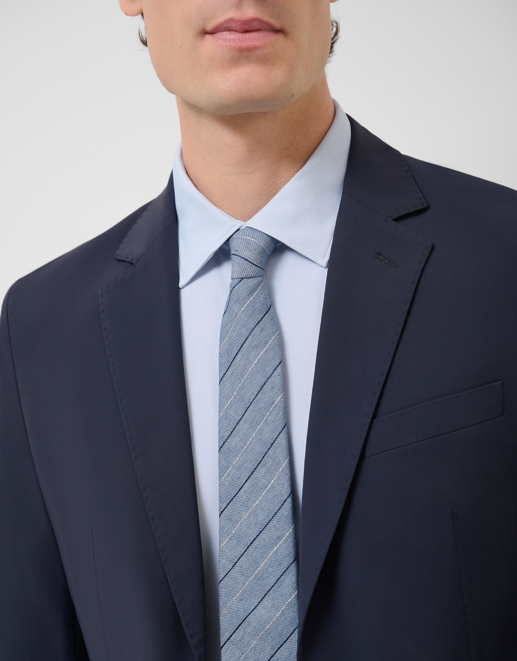 Navy blue technical fabric blazer - Man | Roberto Verino