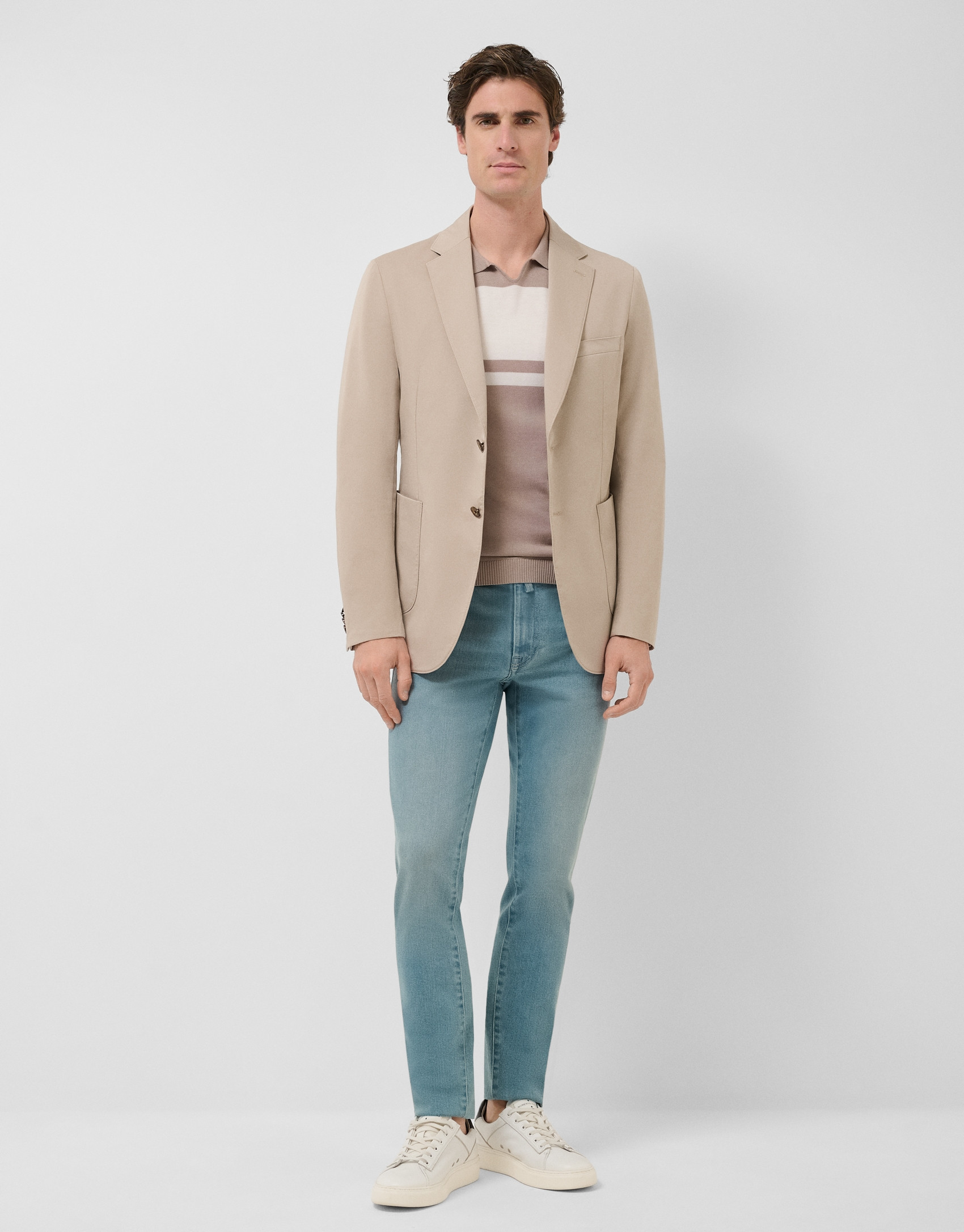 Sand-dyed cotton jacket - Man - SS2026 | Roberto Verino