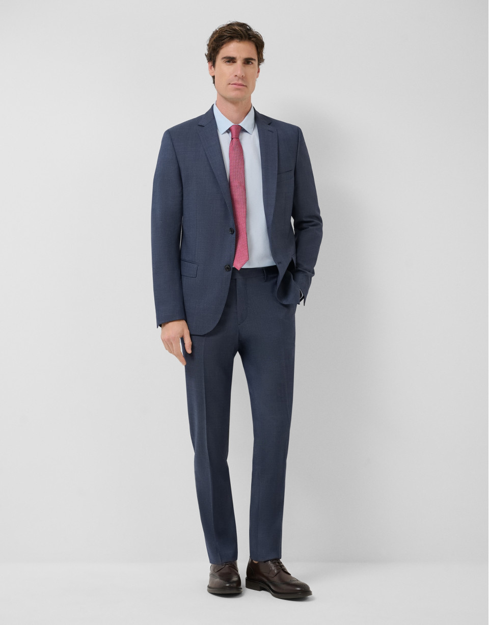 Traje half canvas slim fit falso liso marino | Roberto Verino