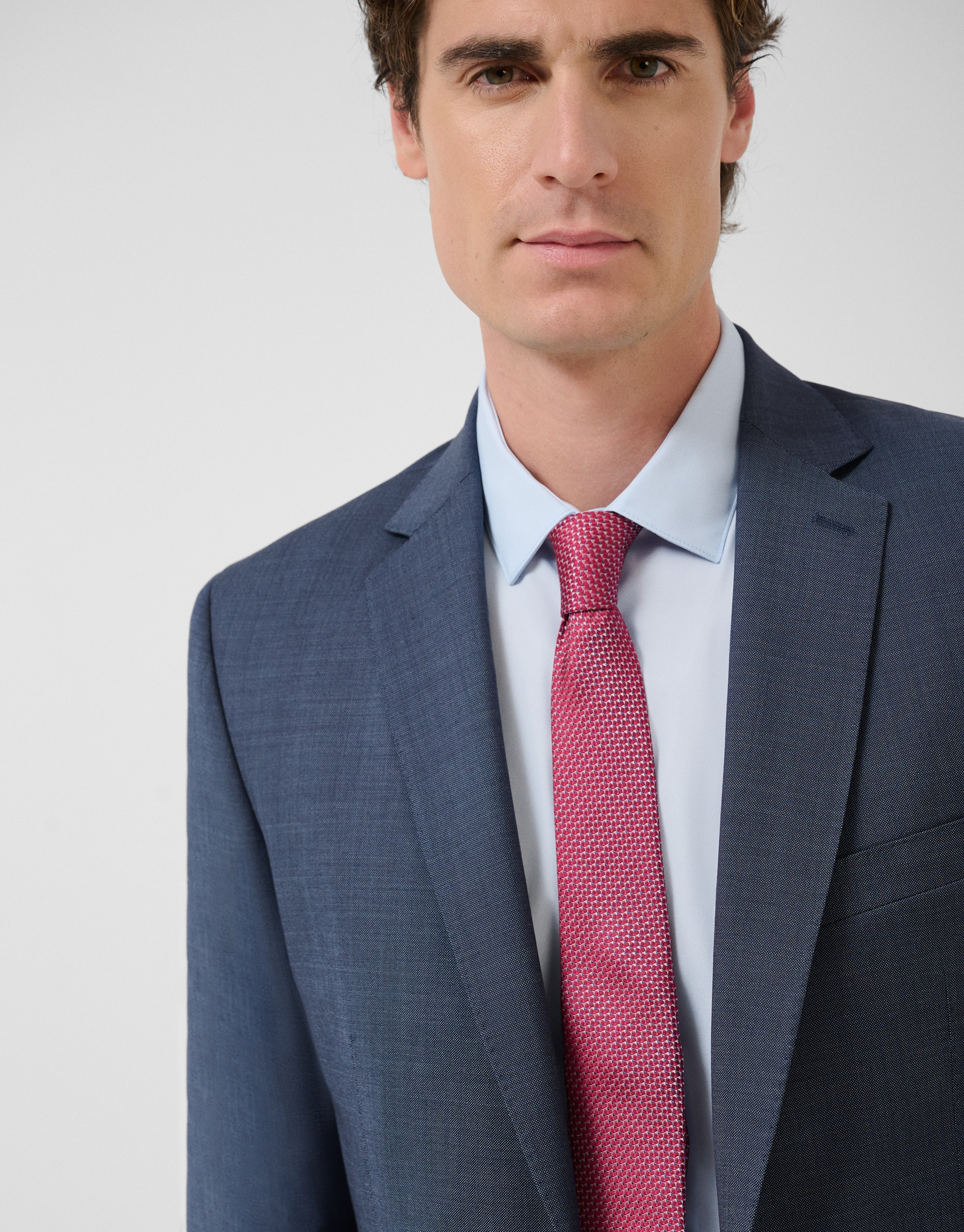 Traje half canvas slim fit falso liso marino | Roberto Verino
