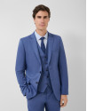 Half canvas slim fit suit in plain blue-grey | Roberto Verino