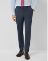 Slim fit half canvas suit in navy blue faux ... | Roberto Verino