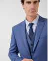 Half canvas slim fit suit in plain blue-grey | Roberto Verino