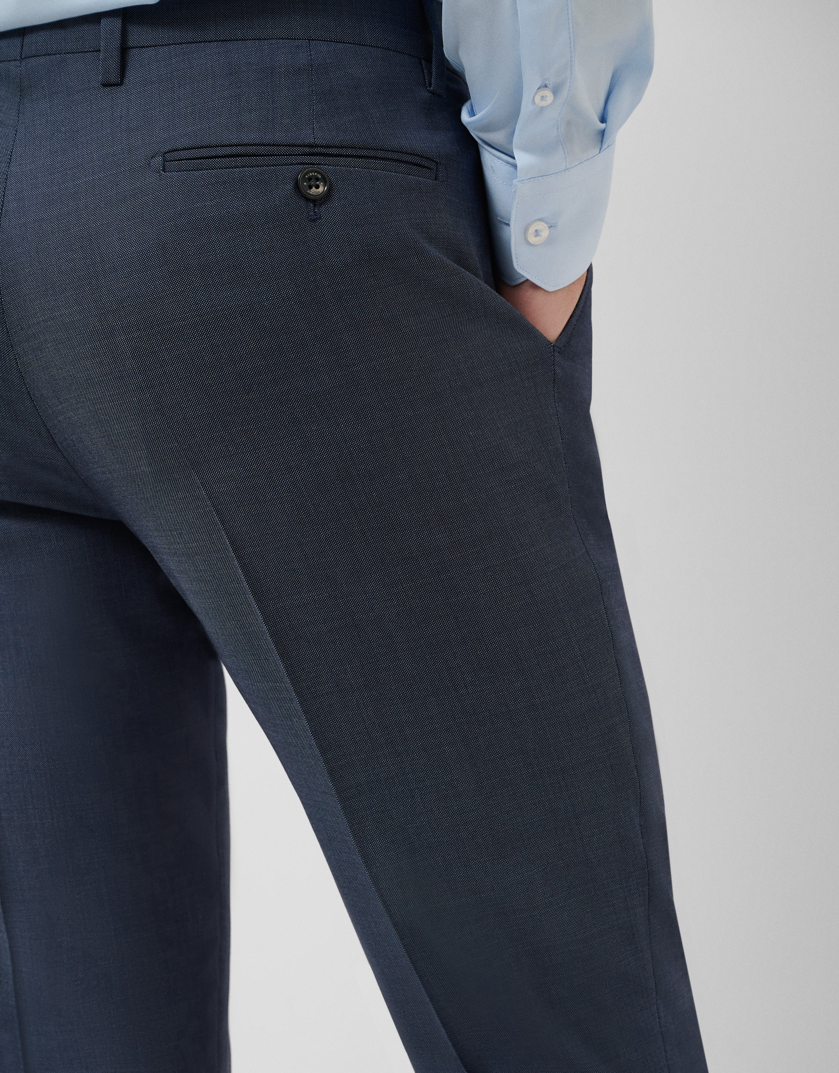 Traje half canvas slim fit falso liso marino | Roberto Verino