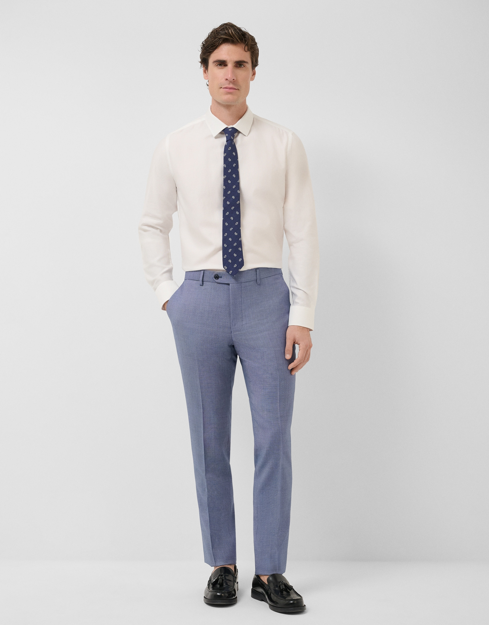 Traje half canvas slim fit ojo perdiz azul ... | Roberto Verino