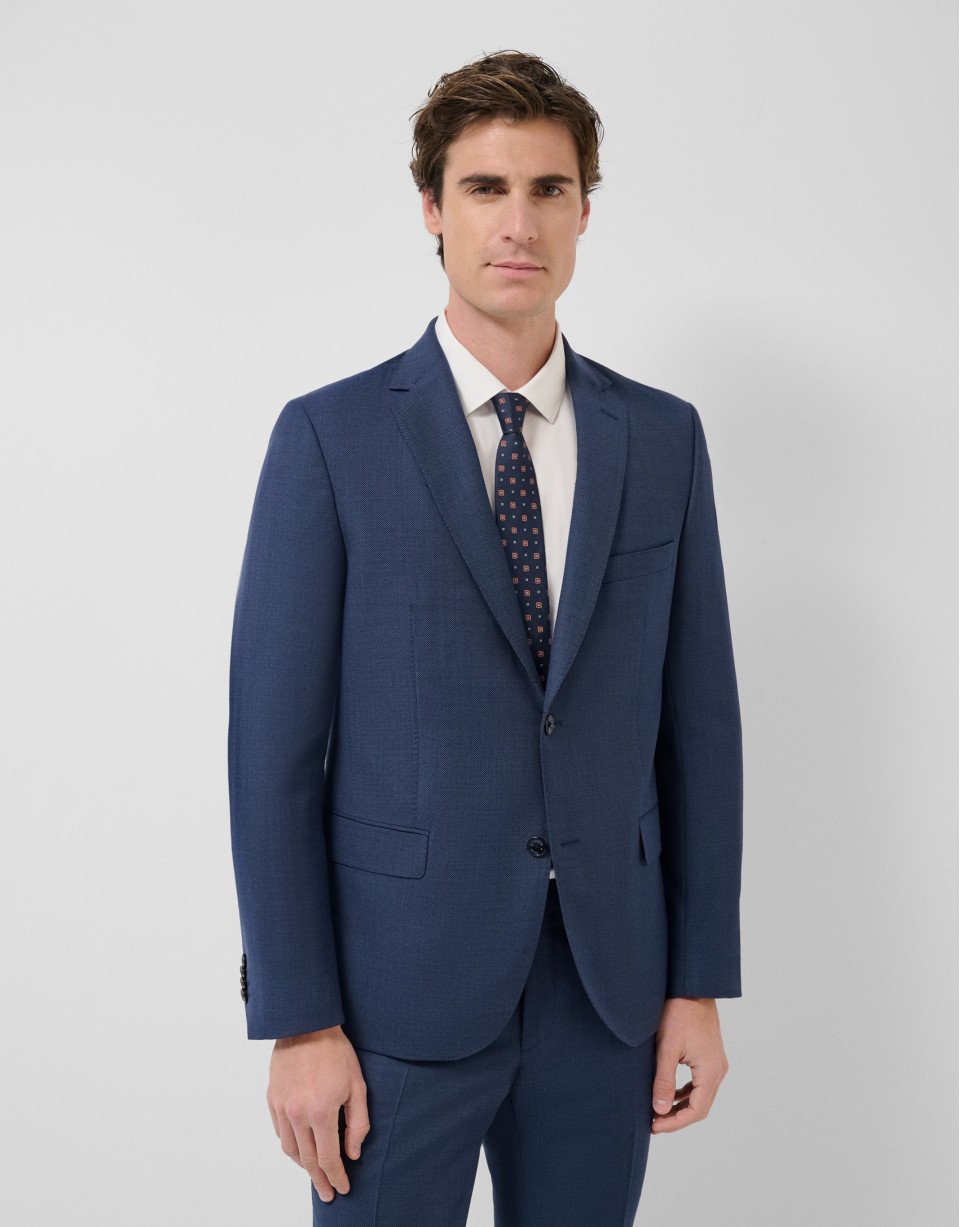 Traje half canvas slim fit ojo de perdiz azul | Roberto Verino