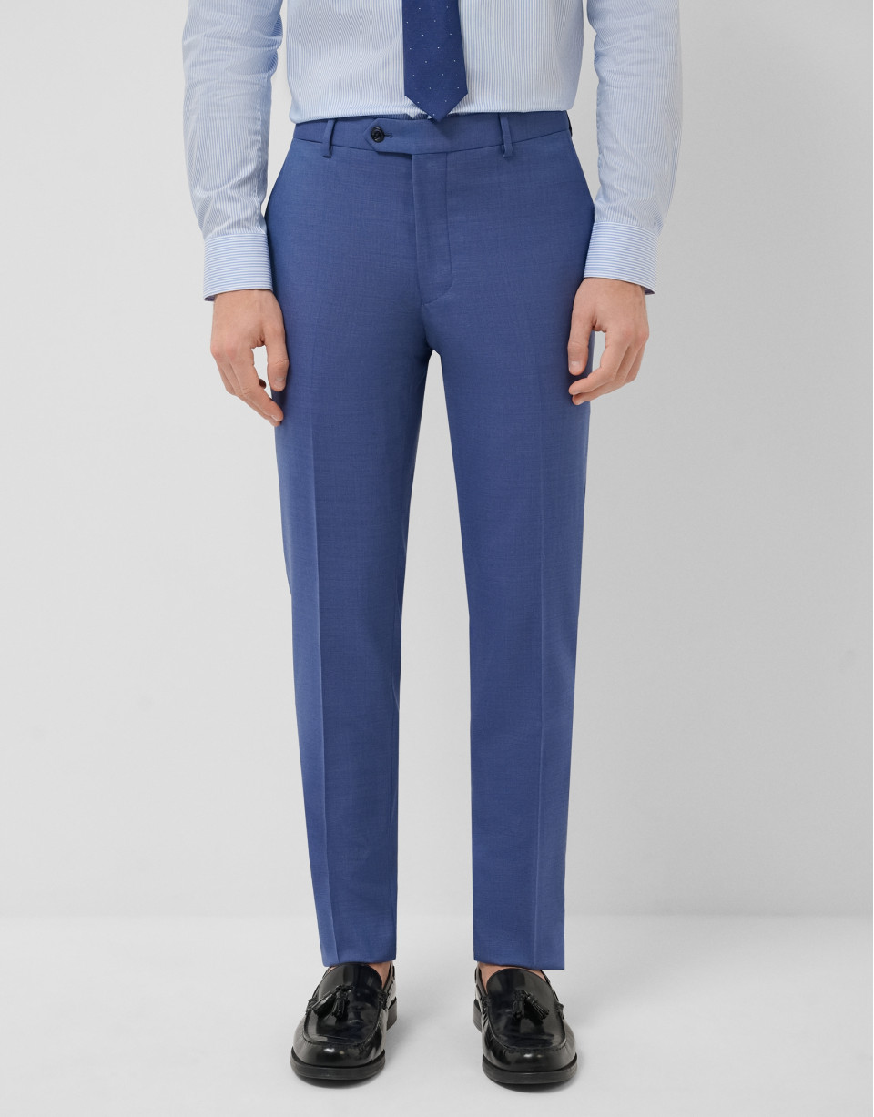 Traje half canvas slim fit liso azul grisáceo | Roberto Verino