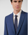Half canvas slim fit suit in blue bird's eye | Roberto Verino