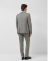 Half canvas slim fit suit in grey check - Man | Roberto Verino