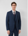 Regular fit dark blue faux smooth half canvas... | Roberto Verino