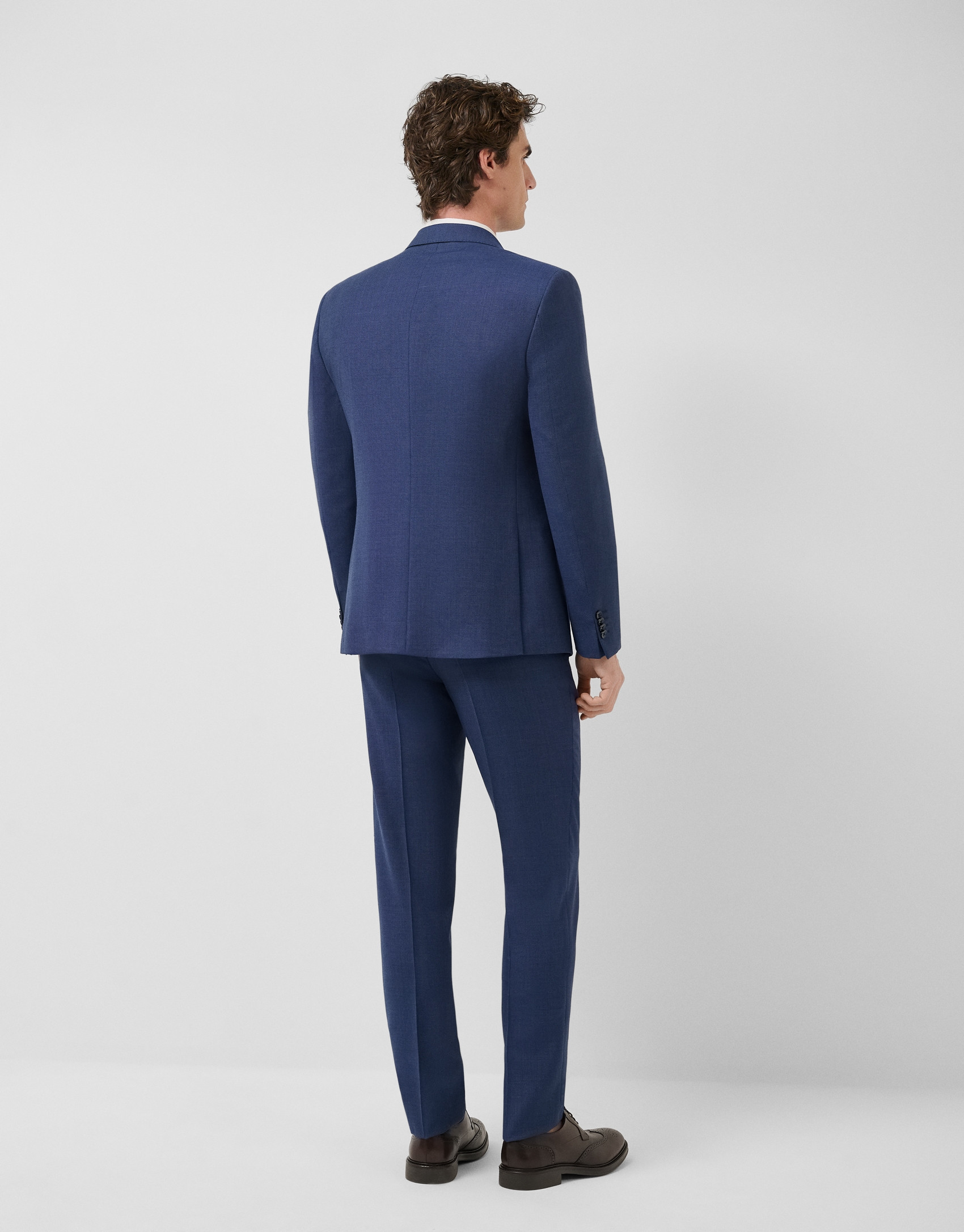 Traje half canvas slim fit ojo de perdiz azul | Roberto Verino
