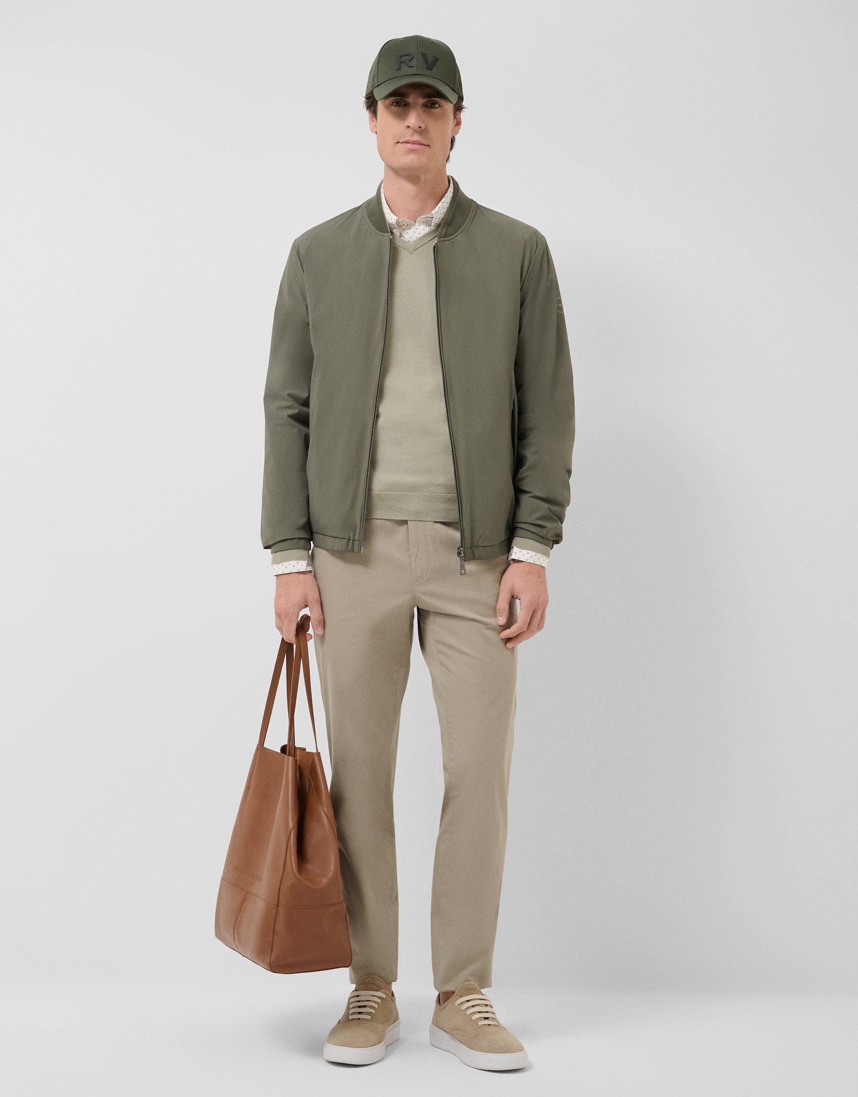 Reversible khaki/camel jacket - Man - SS2026 | Roberto Verino