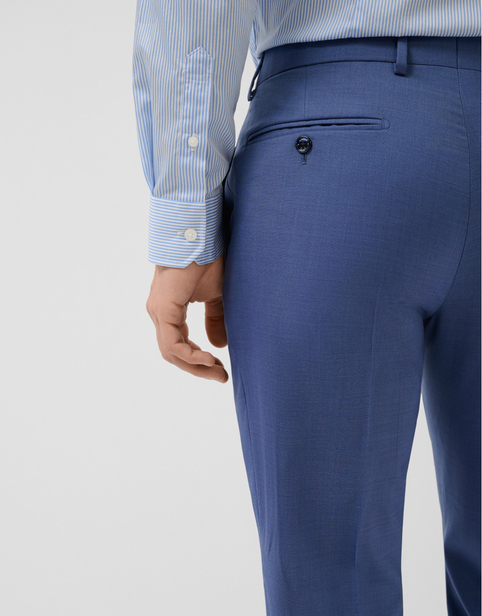 Half canvas slim fit suit in plain blue-grey | Roberto Verino
