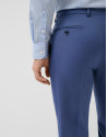Half canvas slim fit suit in plain blue-grey | Roberto Verino
