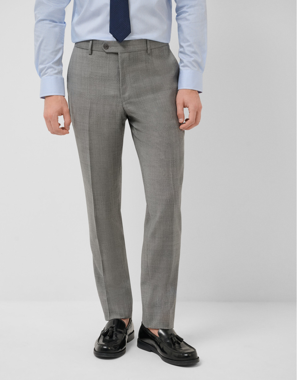 Half canvas slim fit suit in grey check - Man | Roberto Verino