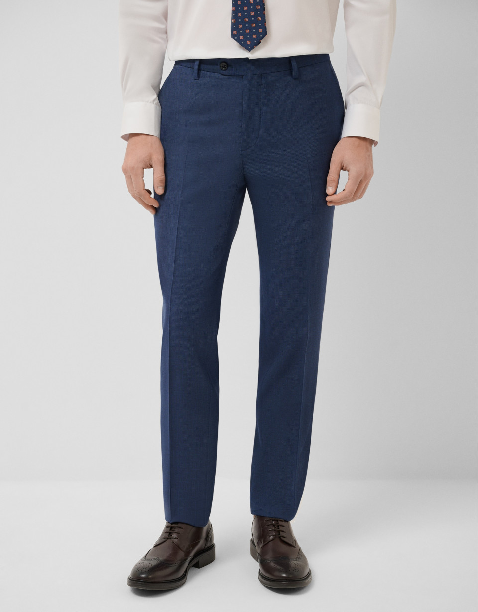 Traje half canvas slim fit ojo de perdiz azul | Roberto Verino
