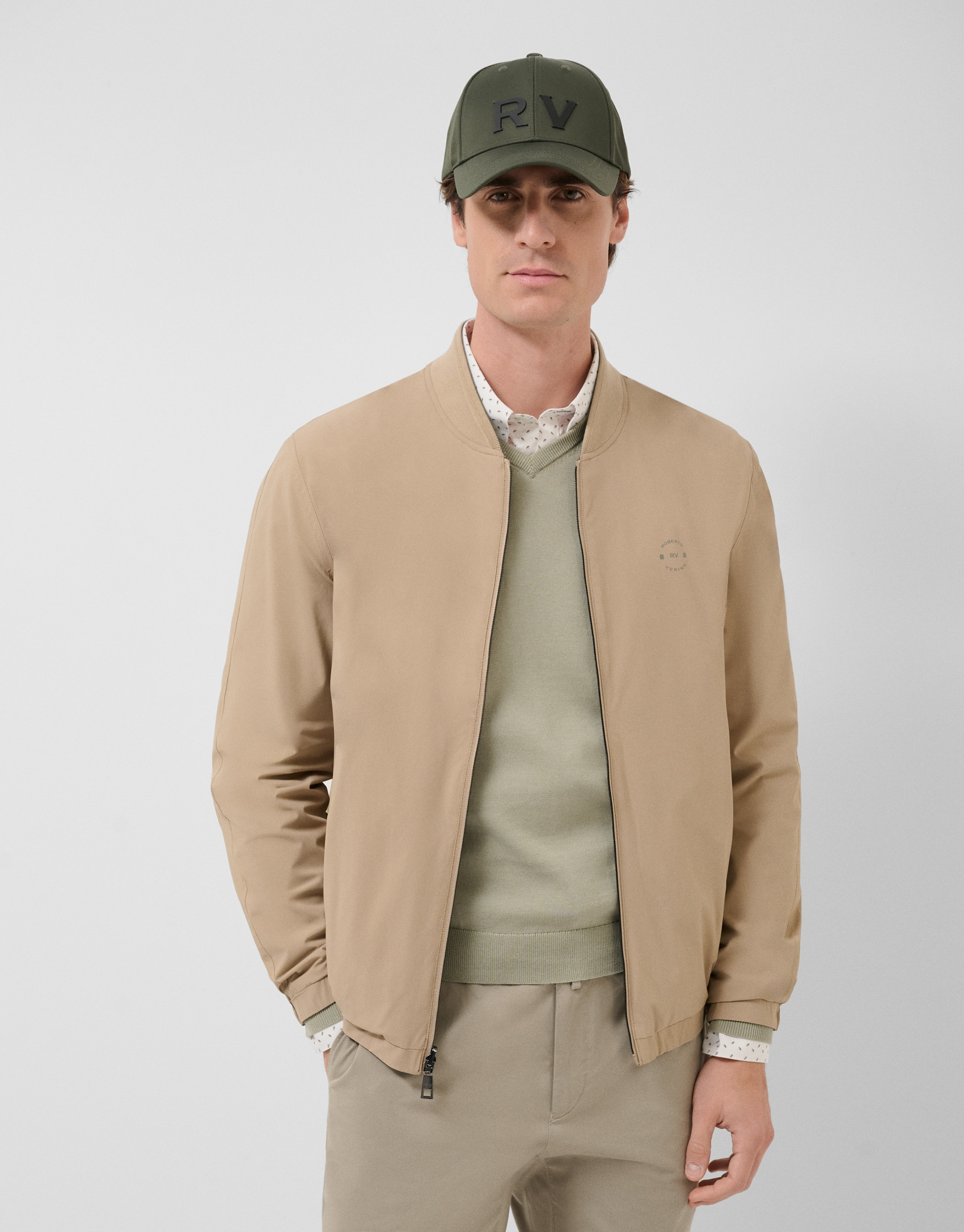 Reversible khaki/camel jacket - Man - SS2026 | Roberto Verino