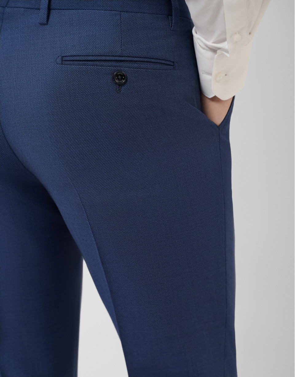 Traje half canvas slim fit ojo de perdiz azul | Roberto Verino