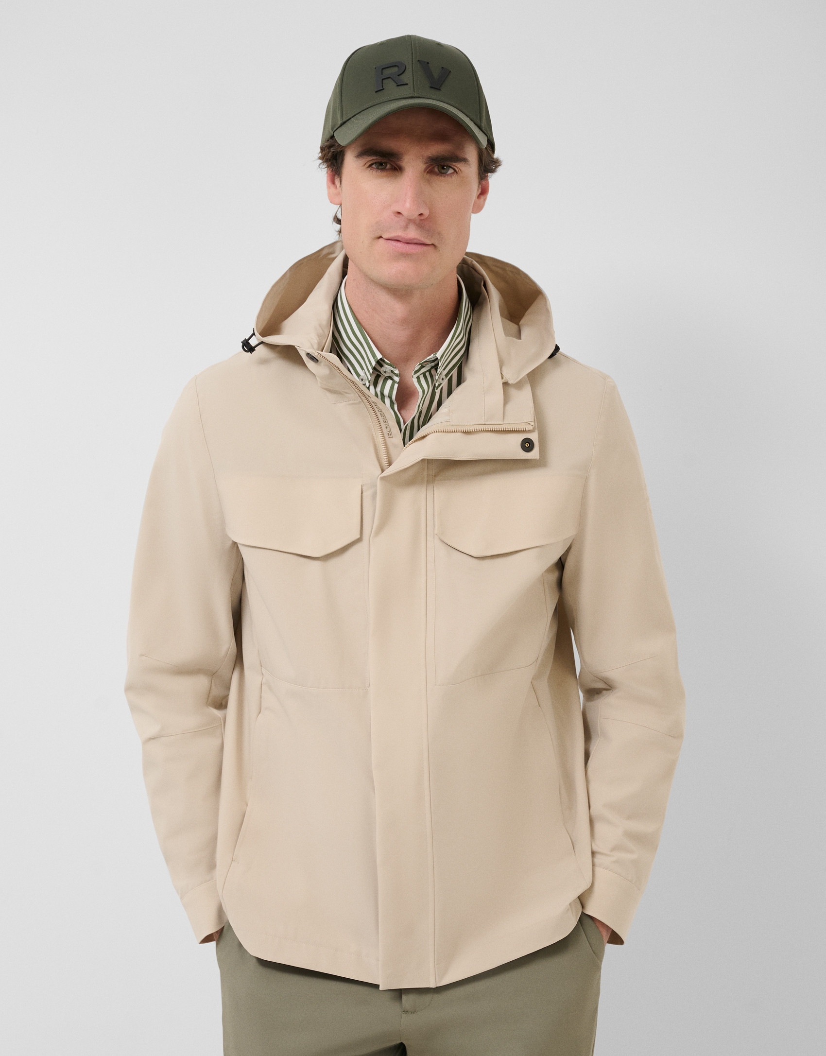 Long beige parka - Man - SS2026 | Roberto Verino