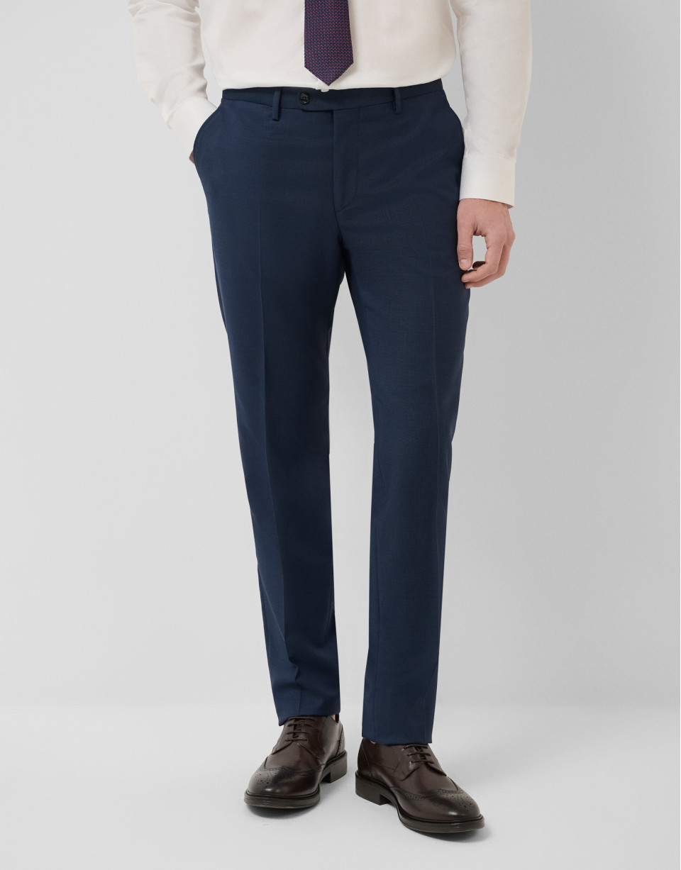 Traje half canvas regular fit falso liso azul... | Roberto Verino