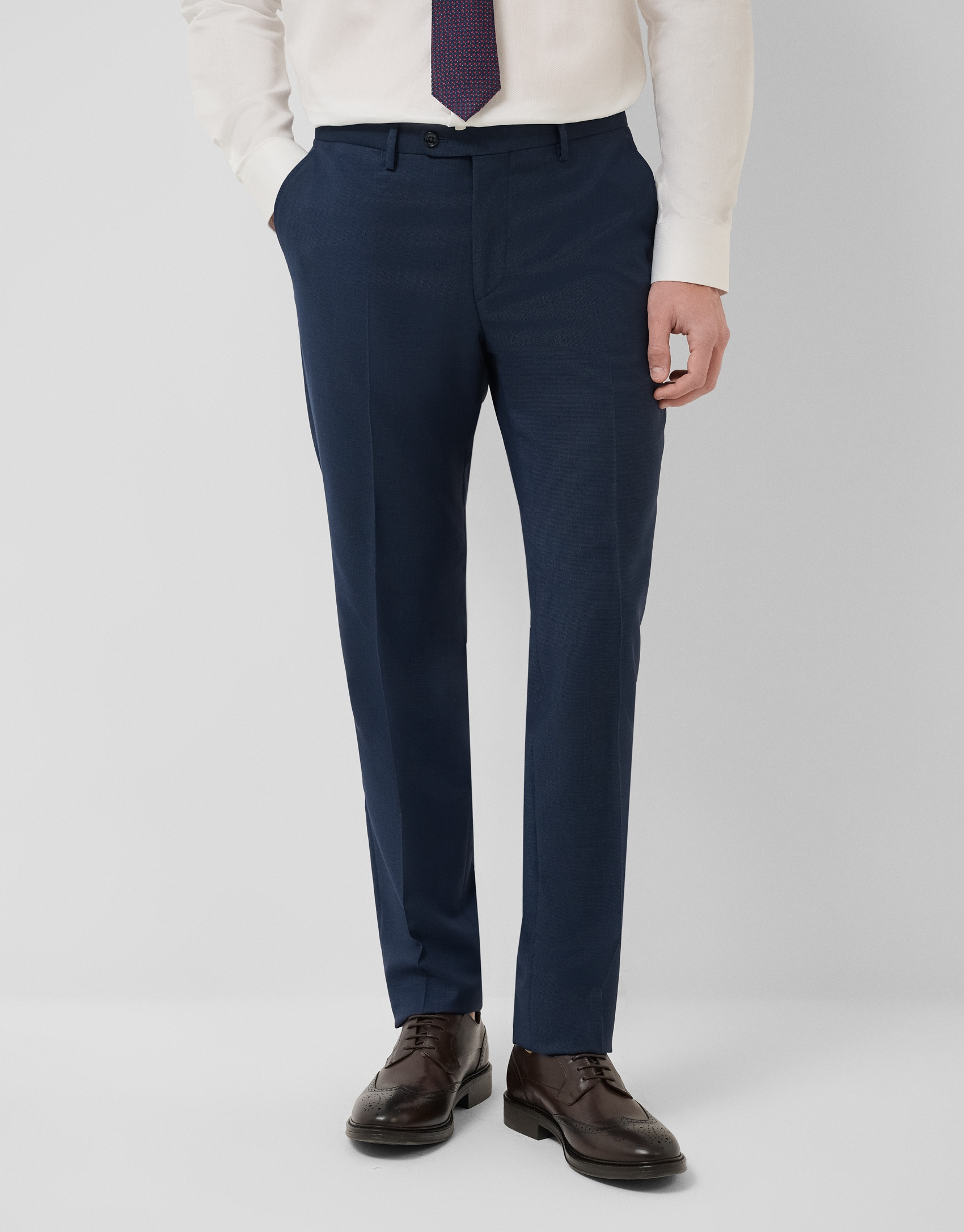 Traje half canvas regular fit falso liso azul... | Roberto Verino