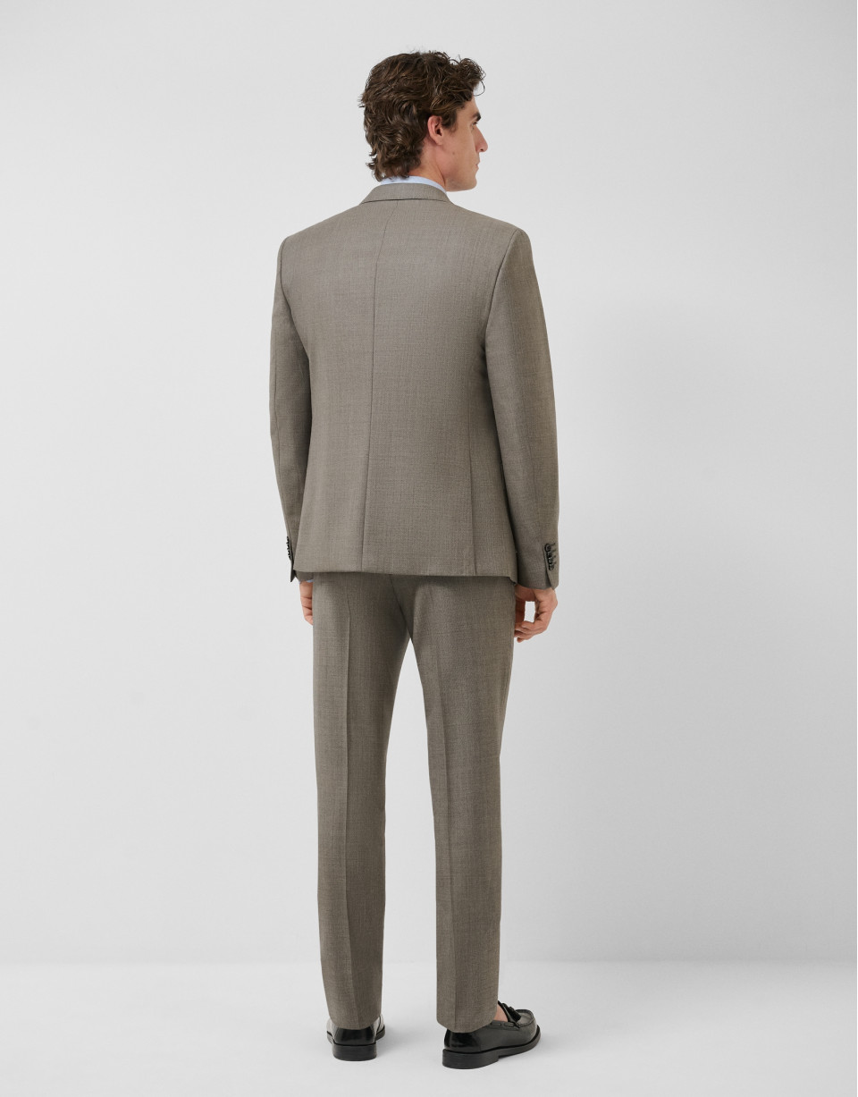 Slim fit mink wool half canvas suit - Man | Roberto Verino