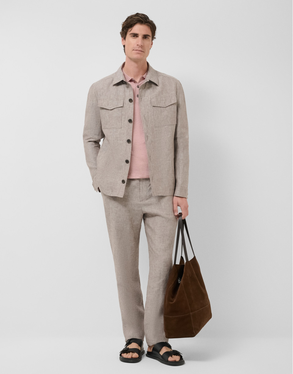 Sobrecamisa lino gris - Hombre - PV2026 | Roberto Verino
