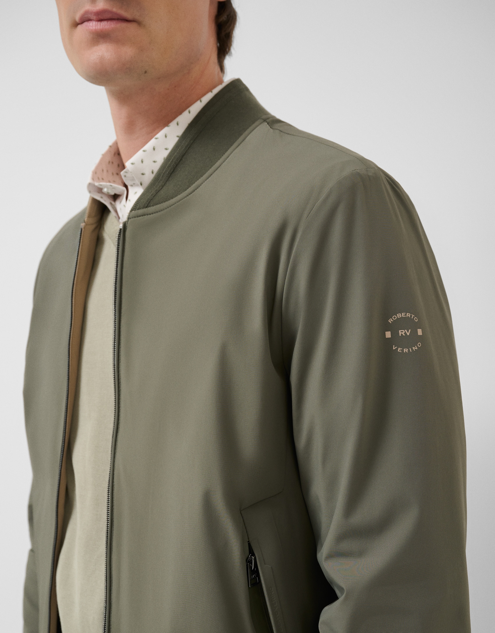 Reversible khaki/camel jacket - Man - SS2026 | Roberto Verino