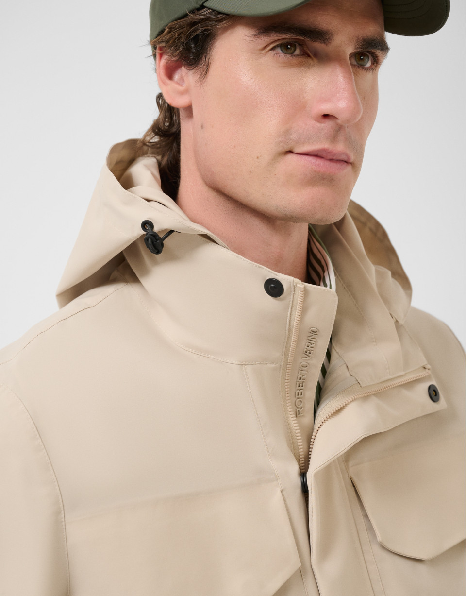 Long beige parka - Man - SS2026 | Roberto Verino