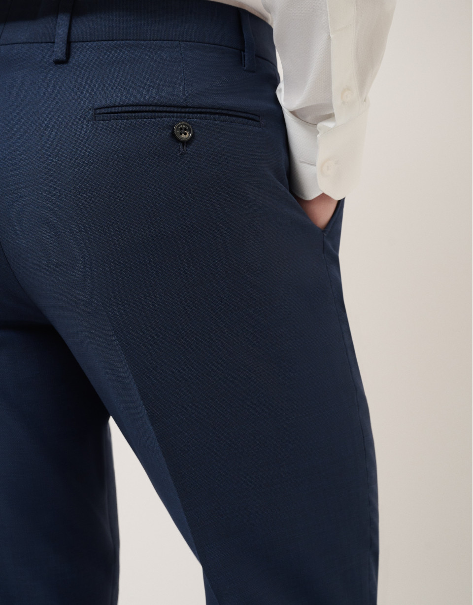 Traje half canvas regular fit falso liso azul... | Roberto Verino
