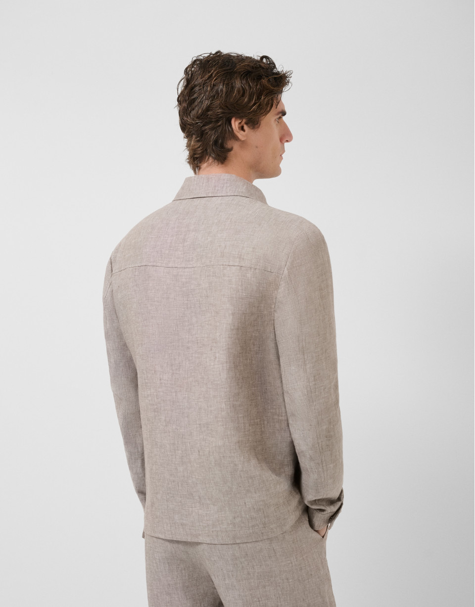 Grey linen overshirt - Man - SS2026 | Roberto Verino