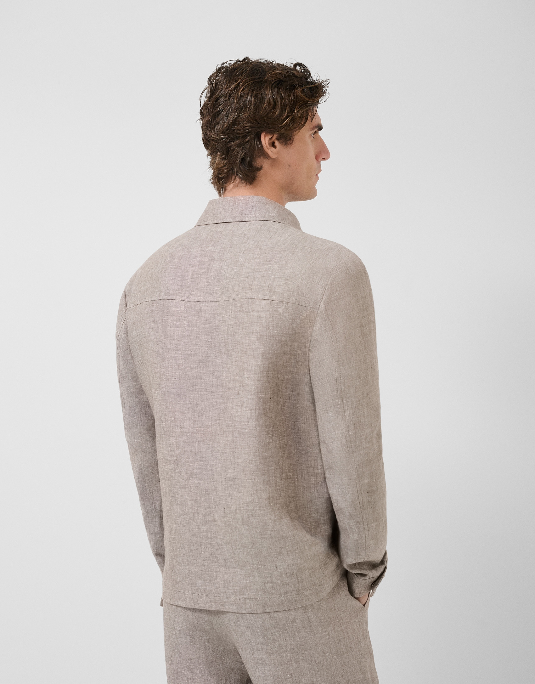 Grey linen overshirt - Man - SS2026 | Roberto Verino