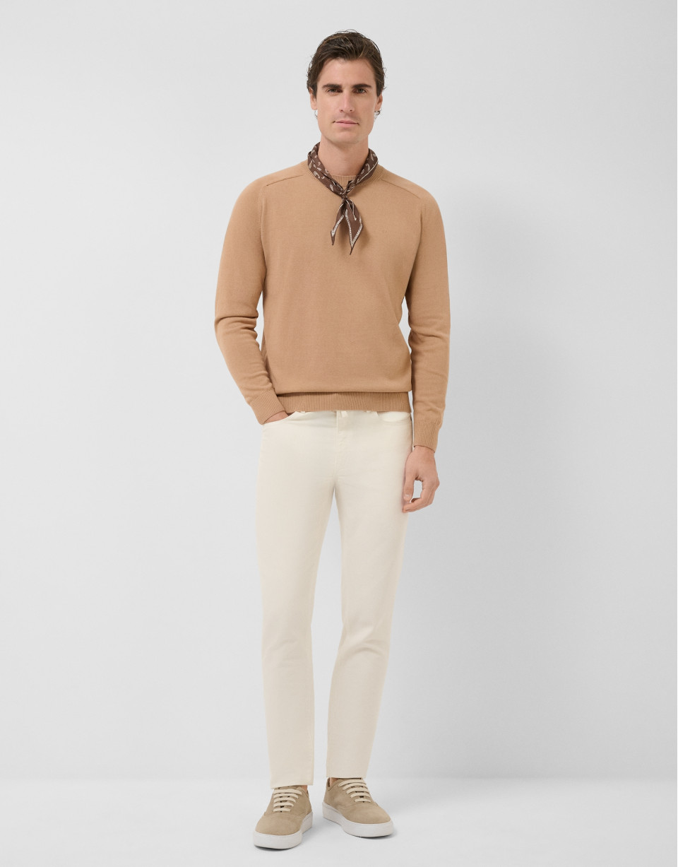 Jersey algodón liso high twist tostado - Hombre | Roberto Verino