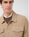 Beige nappa leather overshirt - Man - SS2026 | Roberto Verino