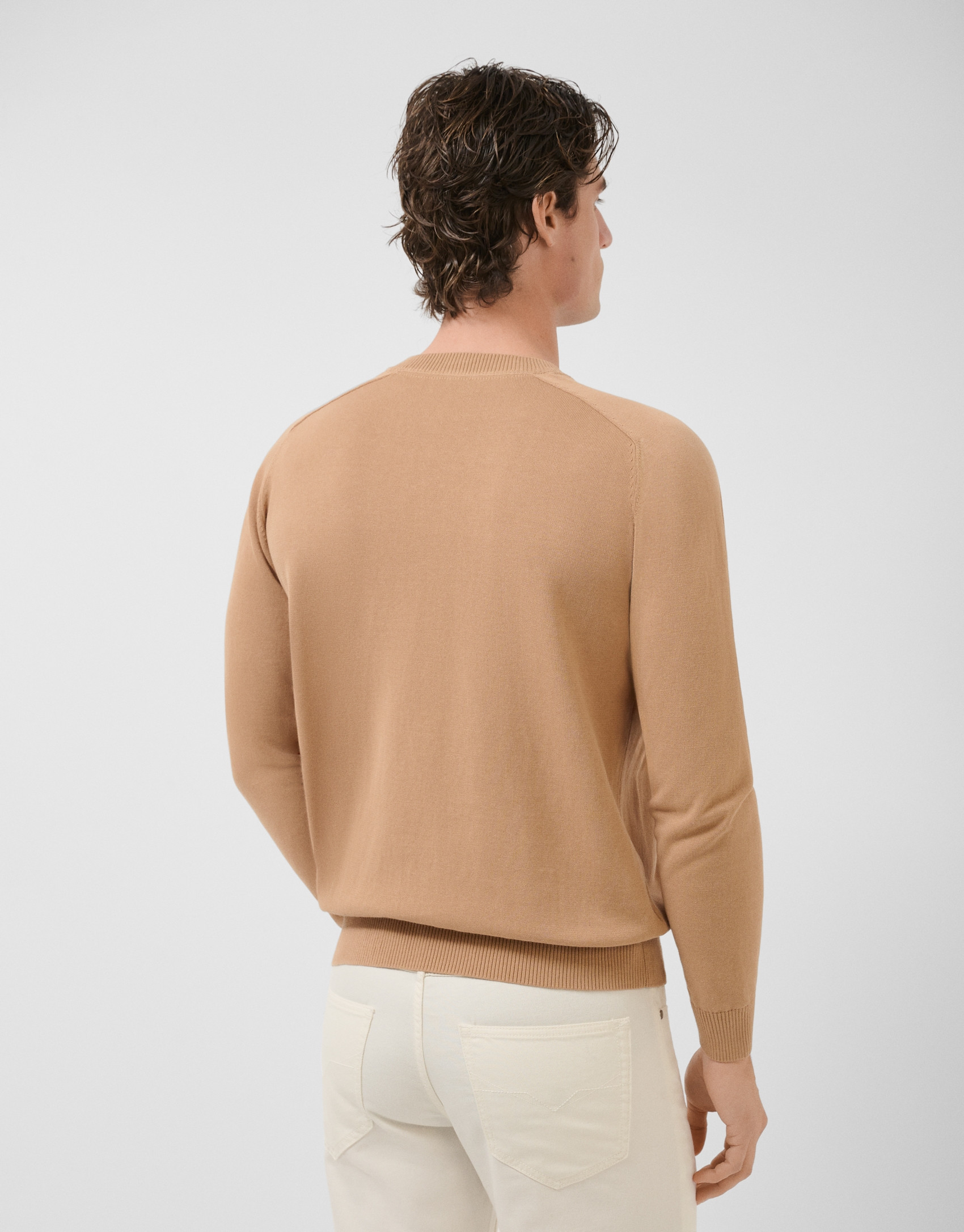 Jersey algodón liso high twist tostado - Hombre | Roberto Verino