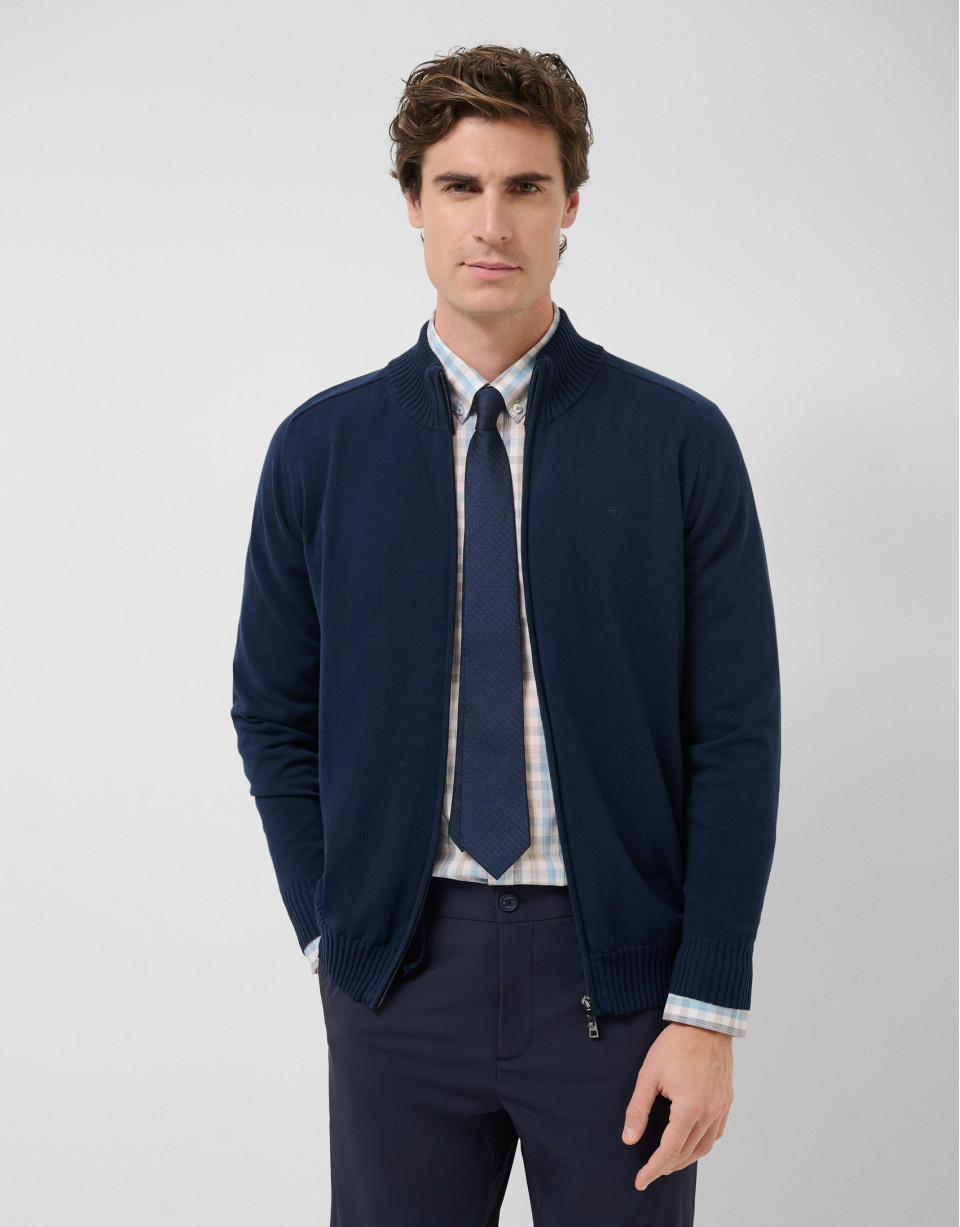 Navy zip-up jacket - Man - SS2026 | Roberto Verino