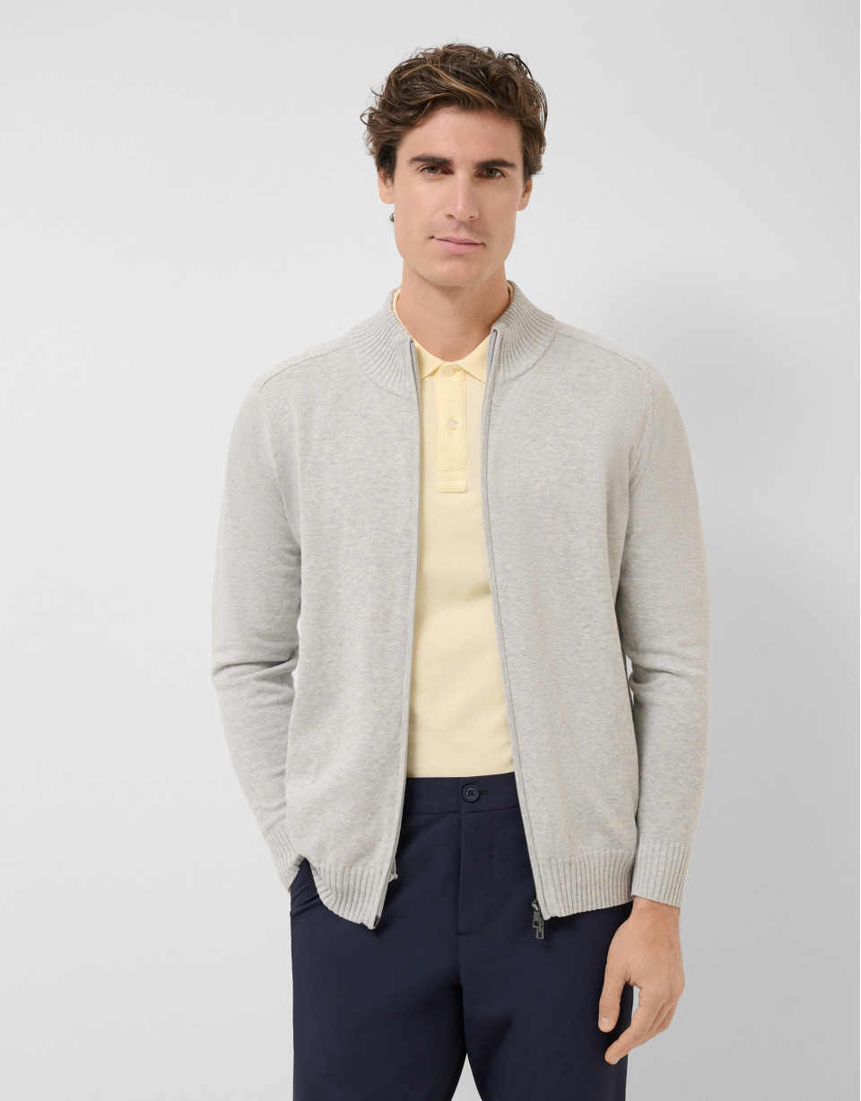 Chaqueta cremallera gris claro melange - Hombre | Roberto Verino
