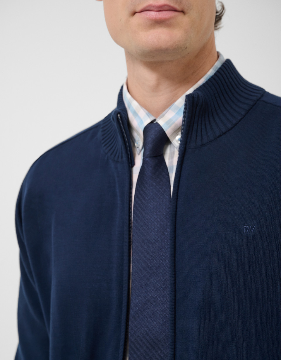 Navy zip-up jacket - Man - SS2026 | Roberto Verino