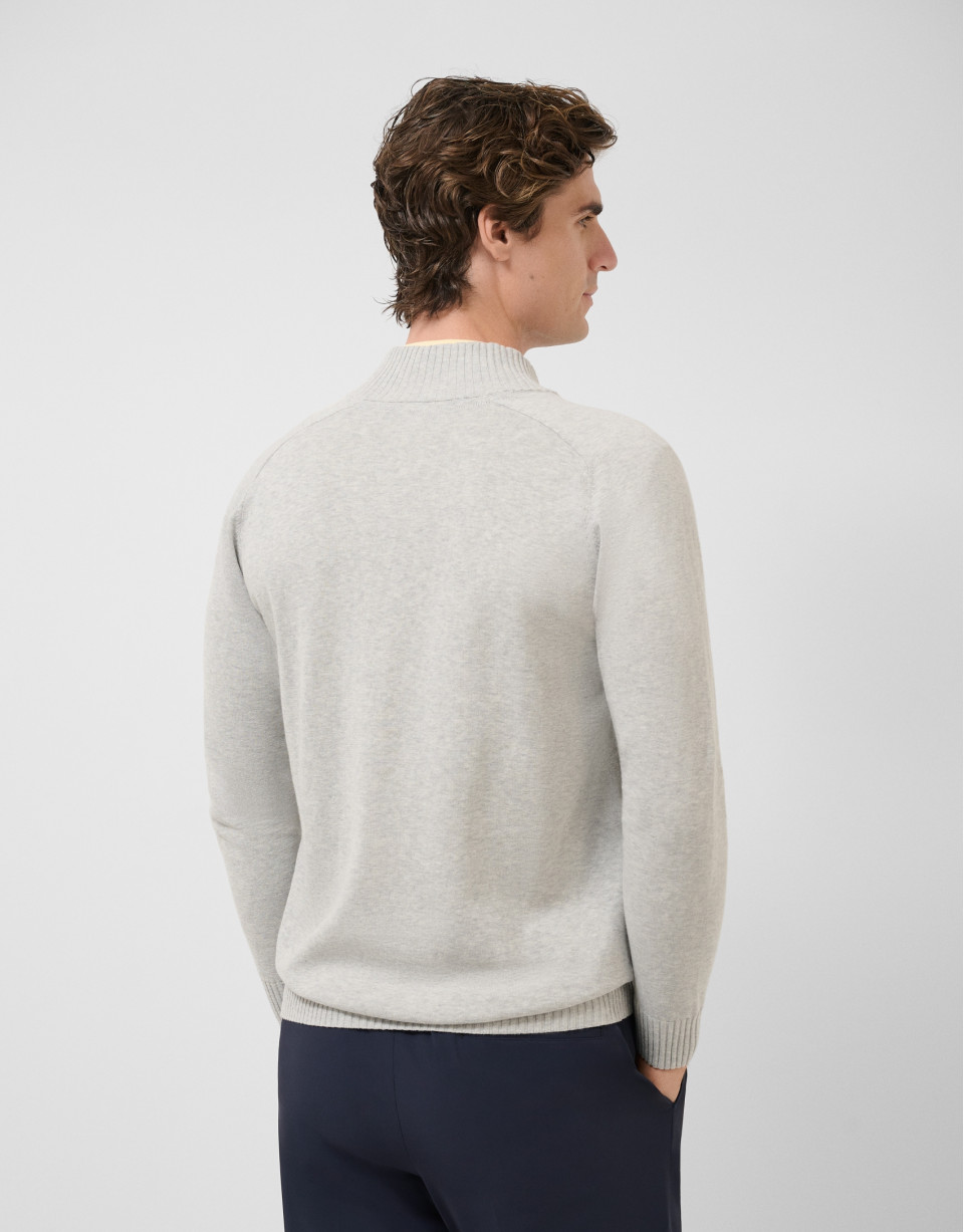 Light grey melange zip-up jacket - Man - SS2026 | Roberto Verino